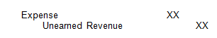XX Expense Unearned Revenue xx